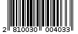 Γραμμωτός κωδικός 2810030004033
